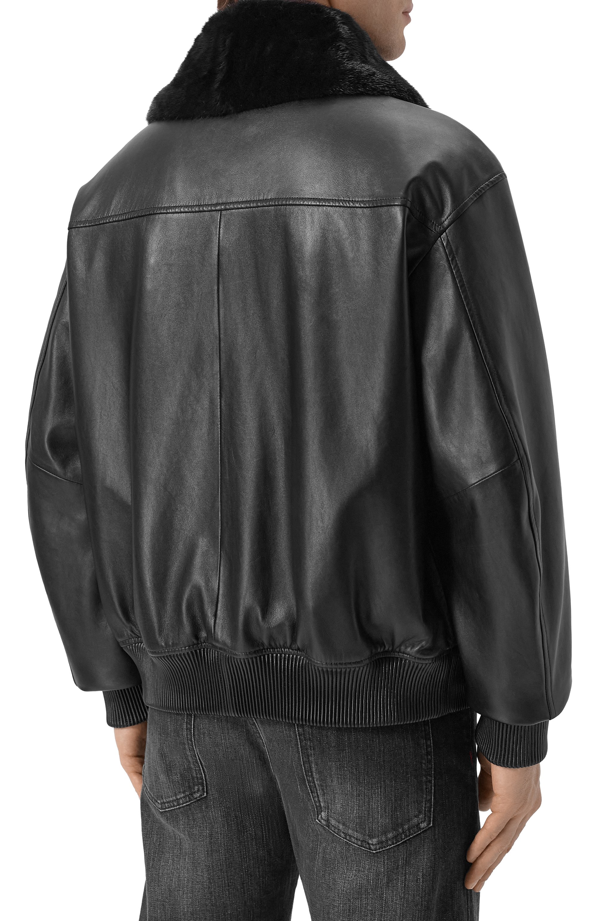 Кожаный бомбер с подкладкой из норки MVST, арт. M25.1PM.0004/PL0NGE, фото 4