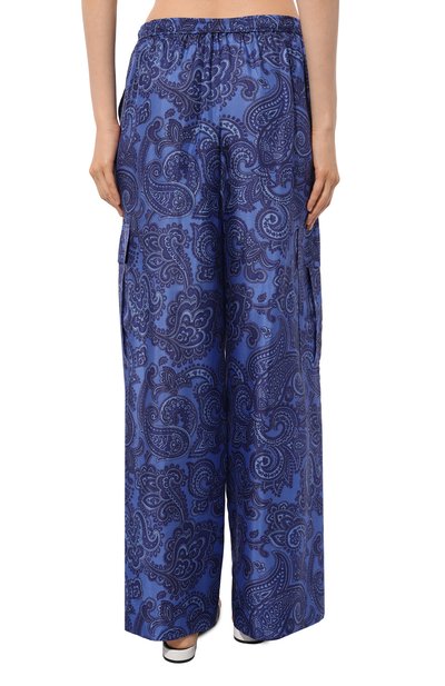 Атласные брюки-карго ZIMMERMANN синего цвета по цене 79950 руб., арт. 9298PSS242, фото 4 Атласные брюки-карго ZIMMERMANN, арт. 9298PSS242, фото 4