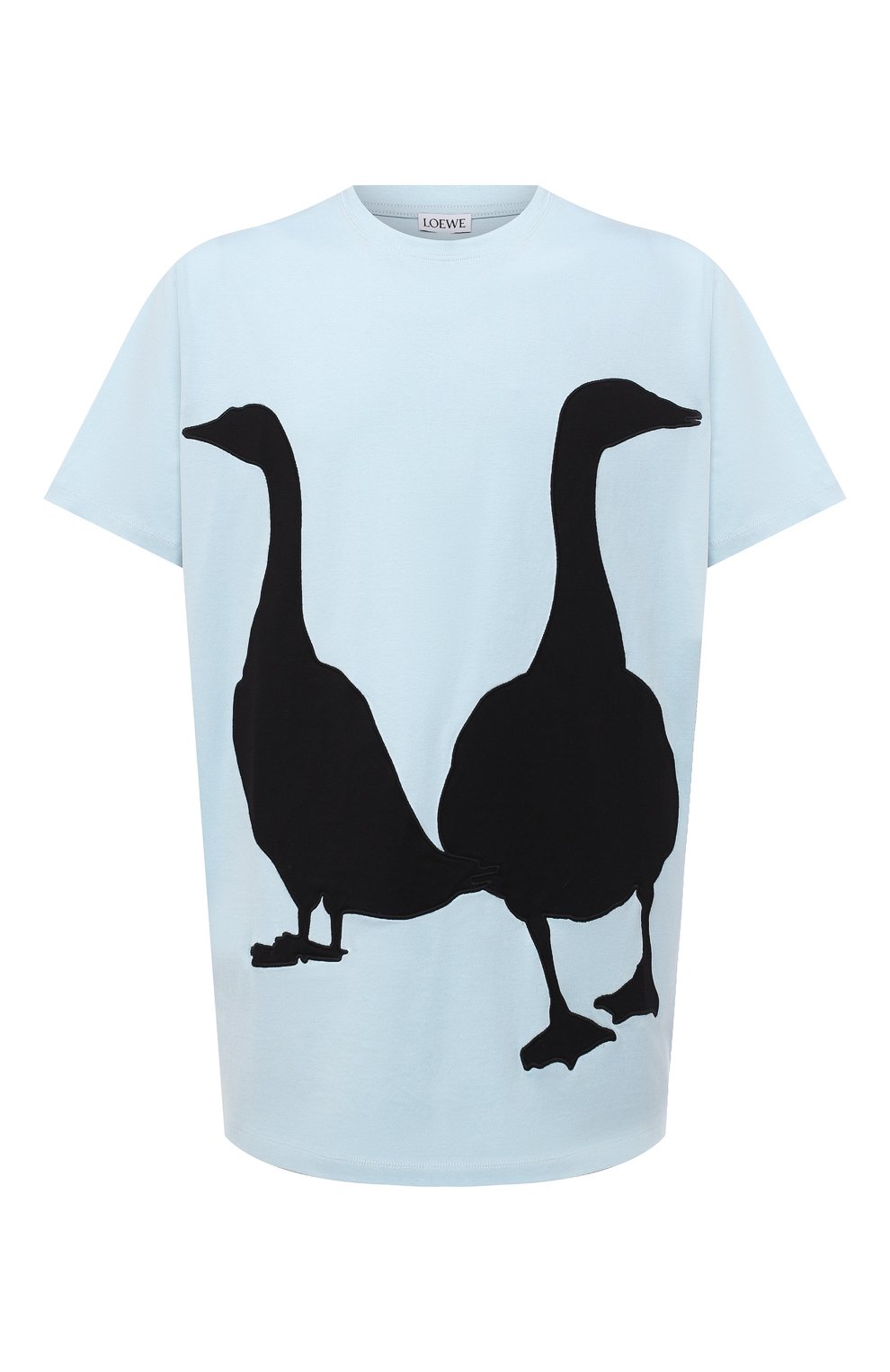 Хлопковая футболка LOEWE голубого цвета по цене 45150 руб., арт. H526341XB3, фото 1 Хлопковая футболка LOEWE, арт. H526341XB3, фото 1