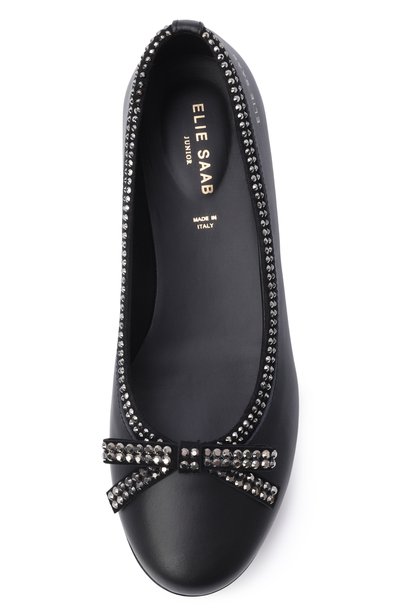 Кожаные балетки ELIE SAAB JUNIOR черного цвета по цене 41950 руб., арт. 82081/VAR3, фото 4 Кожаные балетки ELIE SAAB JUNIOR, арт. 82081/VAR3, фото 4