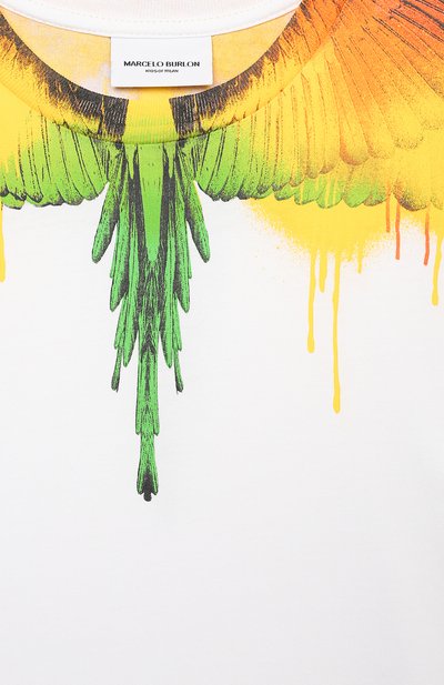 Хлопковая футболка MARCELO BURLON KIDS OF MILAN, арт. 21E/B/MB/1104/0010/2-6Y, фото 3