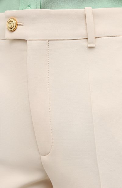 Брюки из шелка и шерсти GUCCI белого цвета по цене 113760 руб., арт. 627880/ZAD88, фото 5 Брюки из шелка и шерсти GUCCI, арт. 627880/ZAD88, фото 5