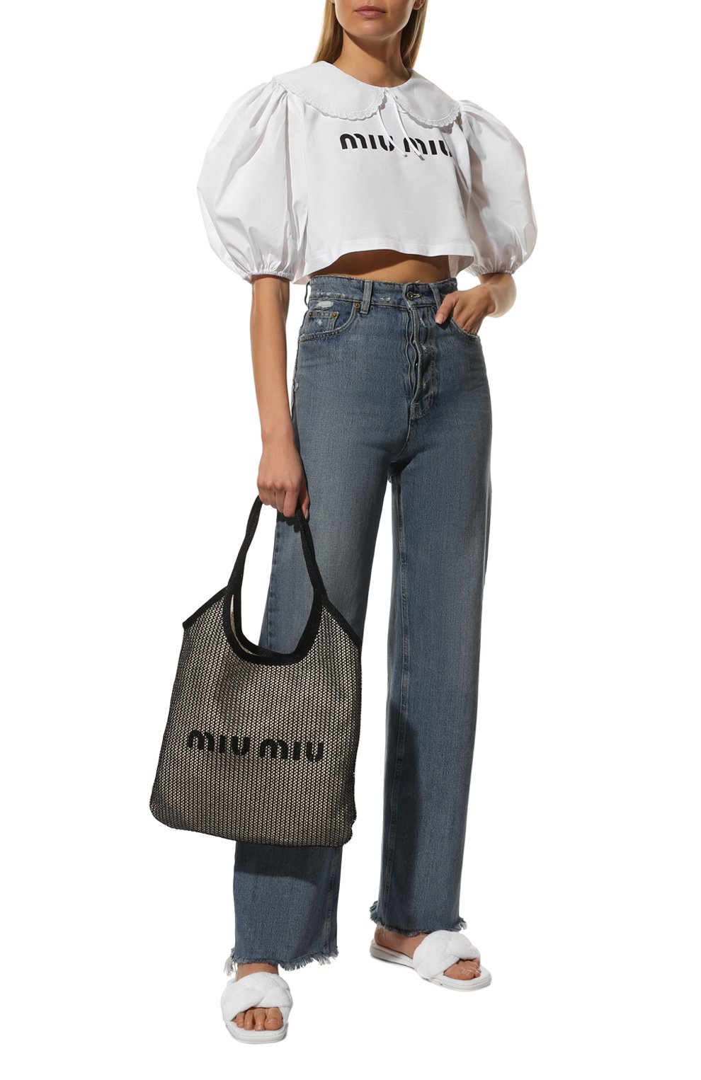 Текстильные шлепанцы MIU MIU, арт. 5XX543-H39-F0009-005, фото 2