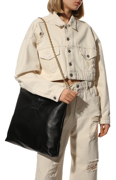 Сумка MIU MIU черного цвета по цене 220000 руб., арт. 5BC114-2DDJ-F0002-OOO, фото 2 Сумка MIU MIU, арт. 5BC114-2DDJ-F0002-OOO, фото 2