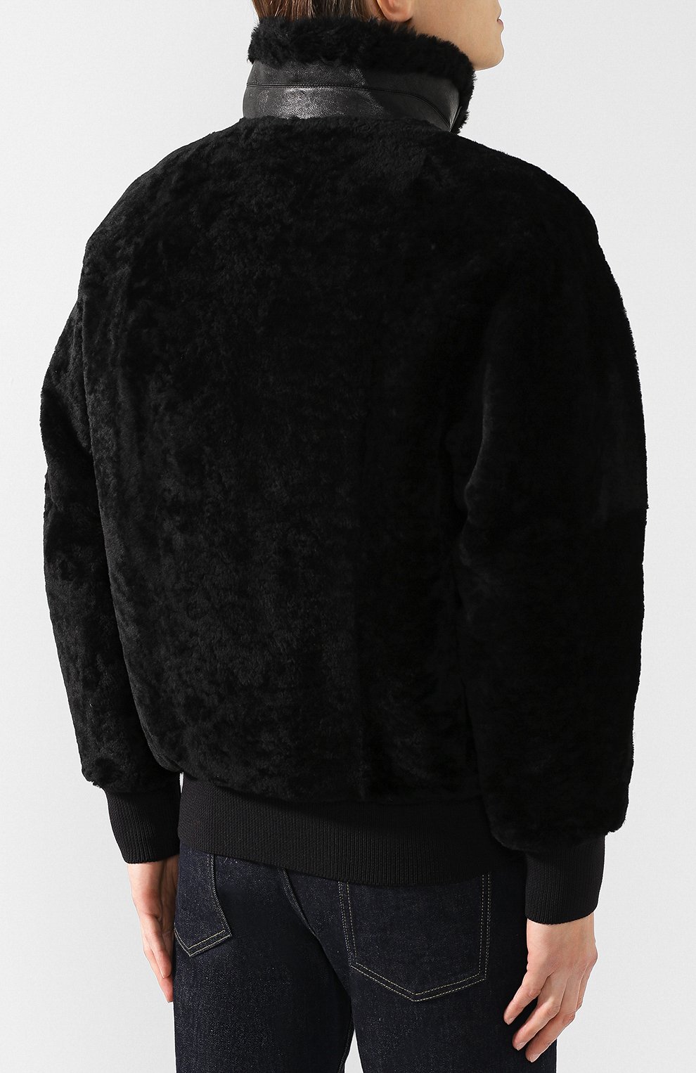 Меховой бомбер на молнии с отложным воротником NEIL BARRETT, арт. BPE551C/H708C, фото 4