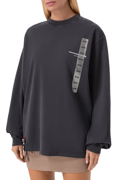 Хлопковый лонгслив ALEXANDER WANG черного цвета по цене 62950 руб., арт. UCC4261938, фото 3 Хлопковый лонгслив ALEXANDER WANG, арт. UCC4261938, фото 3