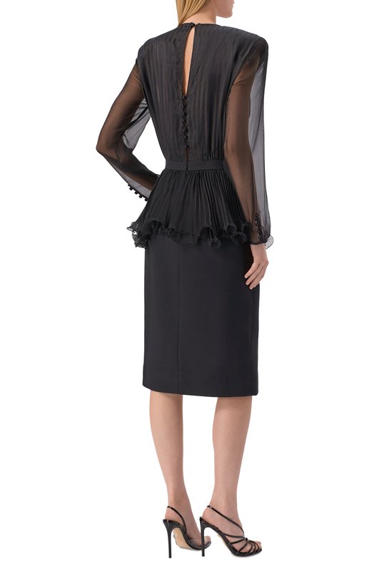 Шелковое платье Valentino 7B0VAGJ1/9SR Чёрный  7B0VAGJ1/9SR Фото 3