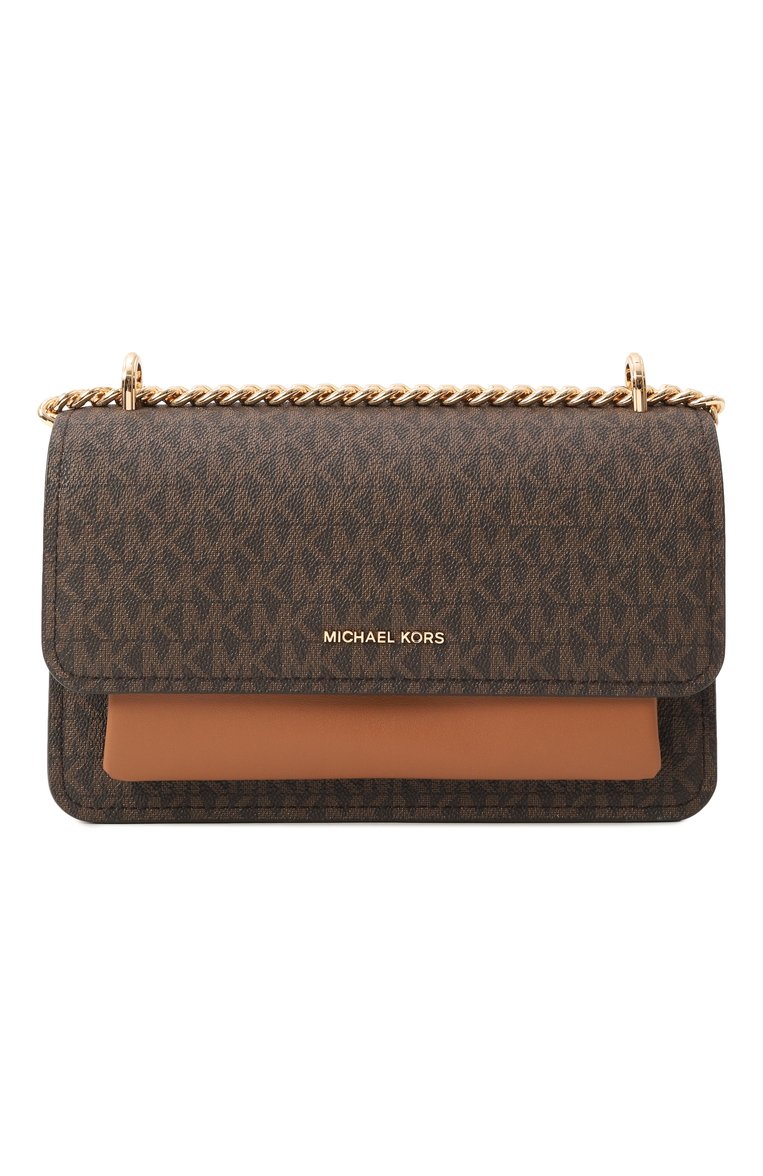 Женская сумка claire large MICHAEL MICHAEL KORS коричневого цвета, арт. 30R5GC7L3B | Фото 1 (Ремень/цепочка: На ремешке; Размер: large; Материал: Экокожа, Канва)