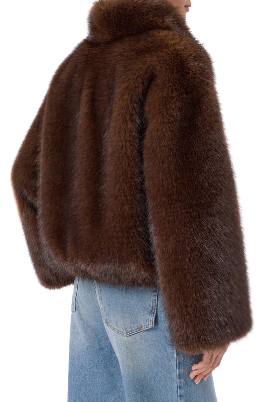 Шуба из экомеха Flashin FF26FCP Коричневый  FF26FCP Фото 4