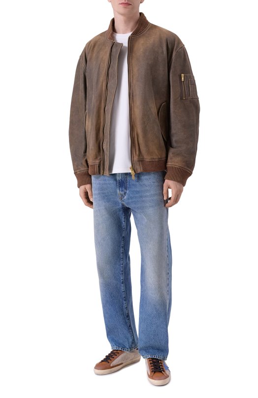 Кожаные кеды Super-Star Golden Goose Deluxe Brand GMF00101.F007329 Бежевый  GMF00101.F007329 Фото 2