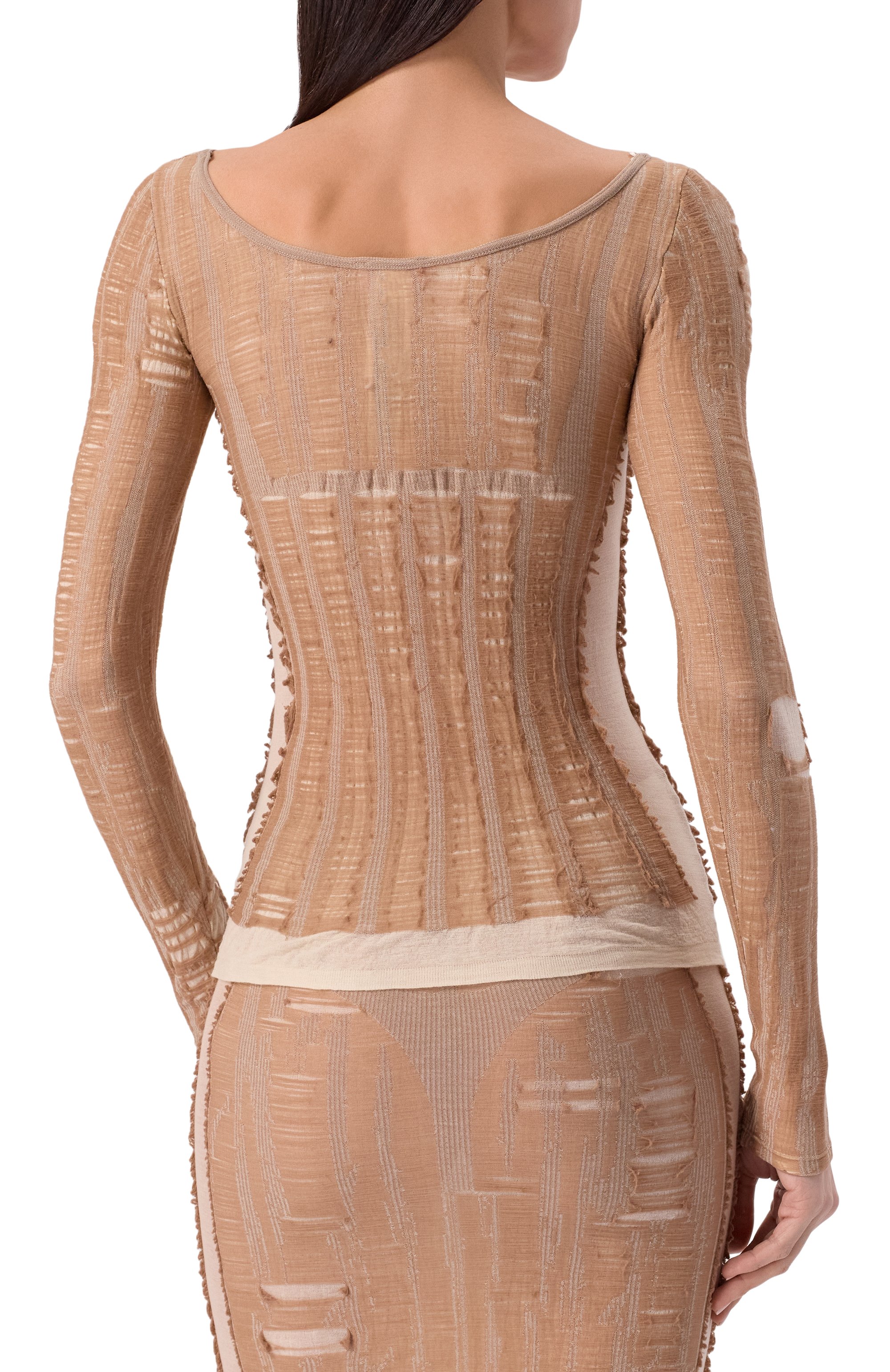 Хлопковый пуловер DIESEL бежевого цвета по цене 45050 руб., арт. A19218/0BJBI, фото 4 Хлопковый пуловер DIESEL, арт. A19218/0BJBI, фото 4