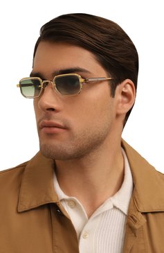 Женские солнцезащитные очки SATO EYEWEAR зеленого цвета, арт. DENEB-T/YG/P-1 | Фото 3 (Региональные ограничения белый список (Axapta Mercury): Не проставлено; Нос: Не проставлено; Материал: Металл, Пластик; Тип очков: С/з; Кросс-КТ: С/з-унисекс; Очки форма: Прямоугольные; Оптика Гендер: оптика-унисекс)