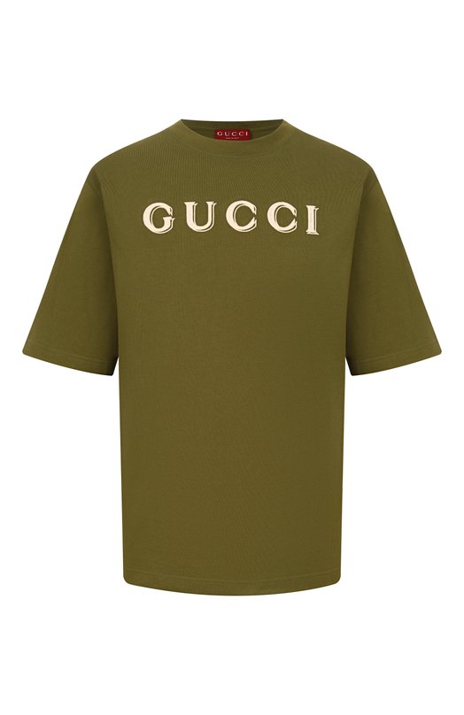 Хлопковая футболка Gucci 798115/XJHN3 Зелёный 798115/XJHN3