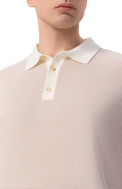 Поло из шелка и хлопка BOSS CAMEL, арт. 50560501, фото 5