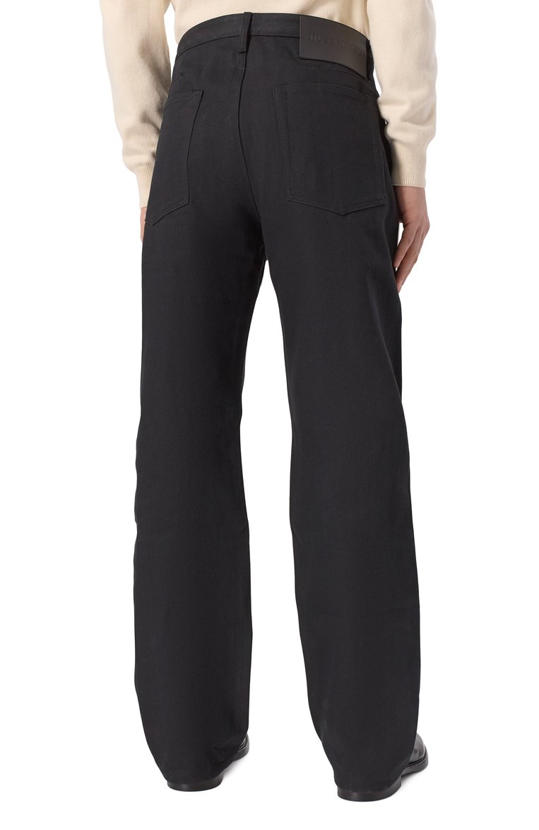 Мужские джинсы JIL SANDER черного цвета, арт. J23KA0102/J45288 | Фото 4 (Автоматизация состава: Проставлено; Материал внешний: Хлопок, Деним; Автоматизация ТО: Проставлено; Длина (брюки, джинсы): Стандартные; Силуэт М (брюки): Прямые; Кросс-КТ: Деним; Стили: Классический; Детали: Без декора)