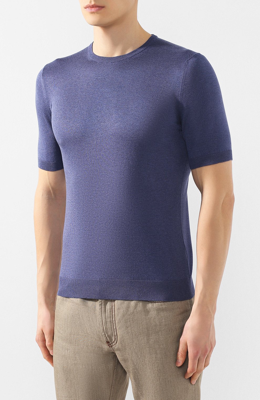 Шелковый джемпер ANDREA CAMPAGNA синего цвета по цене 43900 руб., арт. 43112/23503, фото 3 Шелковый джемпер ANDREA CAMPAGNA, арт. 43112/23503, фото 3