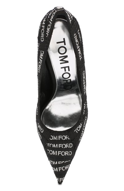 Текстильные туфли logomania на шпильке TOM FORD, арт. W2280S-LBE, фото 5