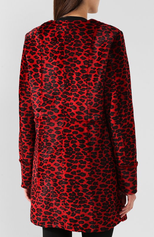 Меховое пальто DROMe Красный, фото 4