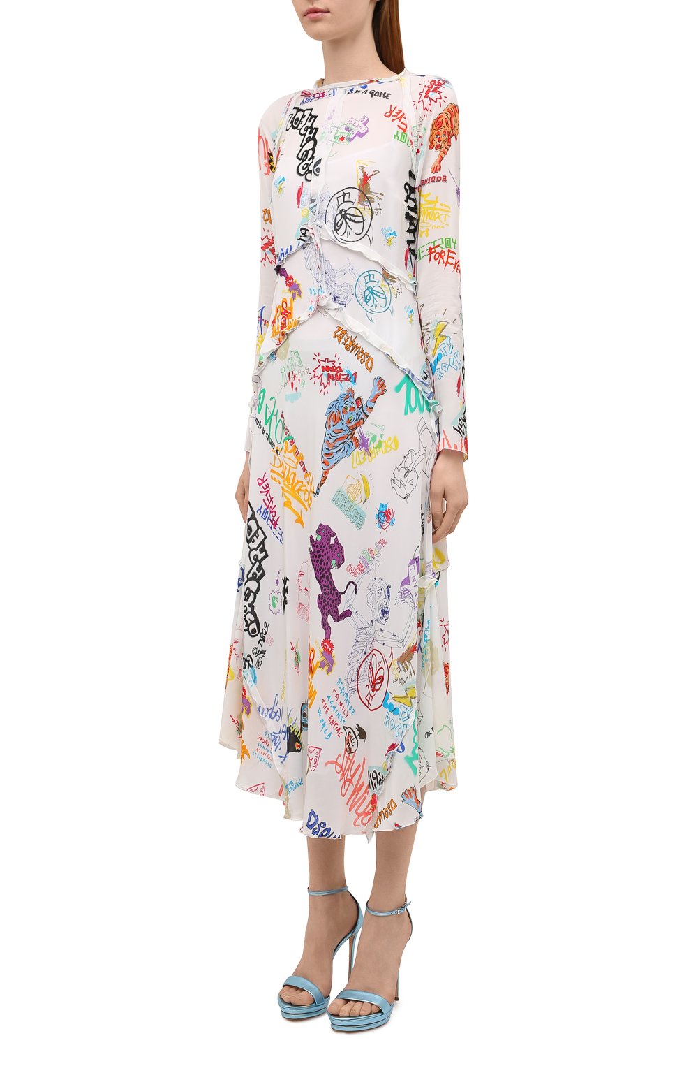 Платье из вискозы DSQUARED2 разноцветного цвета по цене 105500 руб., арт. S75CV0502/S54422, фото 3 Платье из вискозы DSQUARED2, арт. S75CV0502/S54422, фото 3