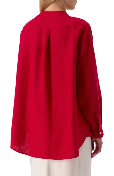 Льняная блузка KITON красного цвета по цене 113000 руб., арт. D55448H0883810, фото 4 Льняная блузка KITON, арт. D55448H0883810, фото 4
