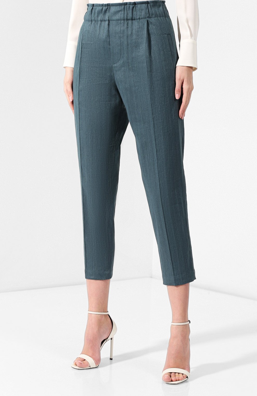 Брюки из смеси хлопка и льна BRUNELLO CUCINELLI, арт. MF578P6919, фото 3