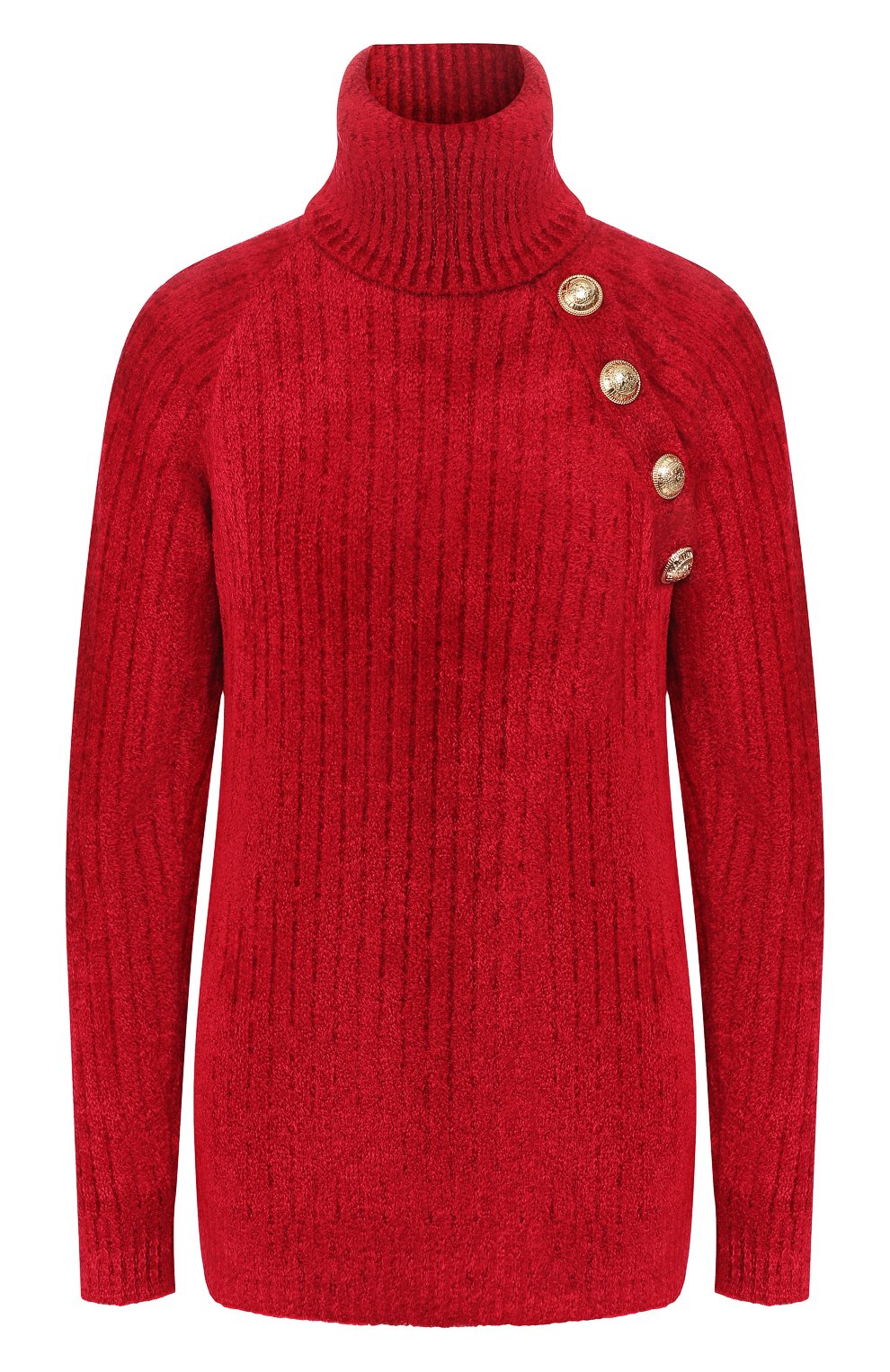 Водолазка из вискозы BALMAIN красного цвета по цене 154500 руб., арт. SF13184/K443, фото 1 Водолазка из вискозы BALMAIN, арт. SF13184/K443, фото 1