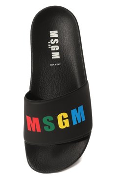 Детские ш�лепанцы MSGM KIDS черного цвета, арт. 74047/36-40 | Фото 4 (Материал сплава: Проставлено; Нос: Не проставлено; Материал внутренний: Текстиль; Материал внешний: Пластик, Резина)