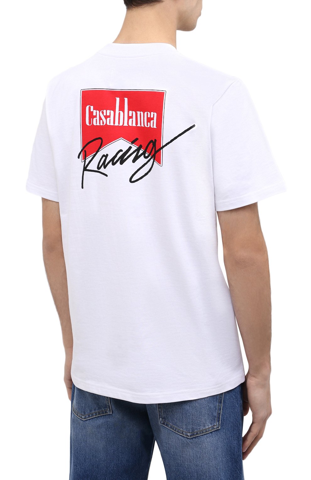 Хлопковая футболка CASABLANCA, арт. MF21-TS-001 WHITE-CASA RACING, фото 4
