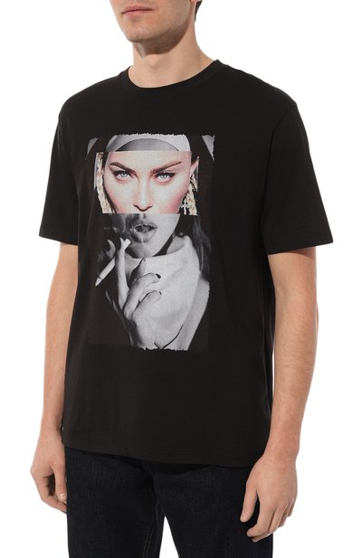 Хлопковая футболка BISIBIGLIO черного цвета по цене 11550 руб., арт. SU0R MAD0NNA, фото 3 Хлопковая футболка BISIBIGLIO, арт. SU0R MAD0NNA, фото 3