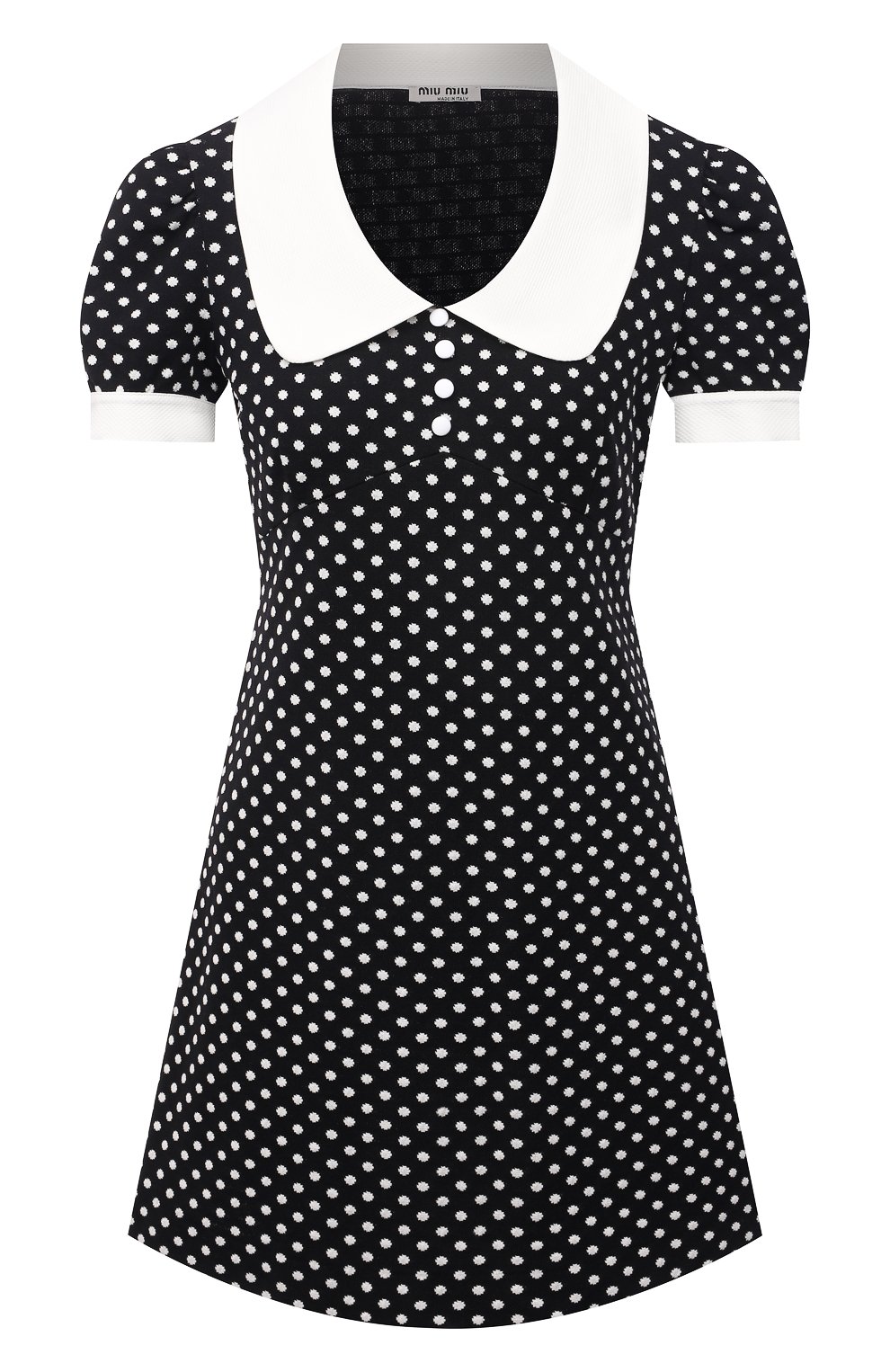 Платье MIU MIU черно-белого цвета по цене 145000 руб., арт. MJA815-1DVC-F0002, фото 1 Платье MIU MIU, арт. MJA815-1DVC-F0002, фото 1