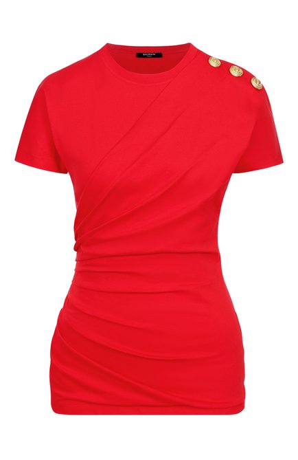 Женская хлопковая футболка BALMAIN, арт. FF0EF002/GF23