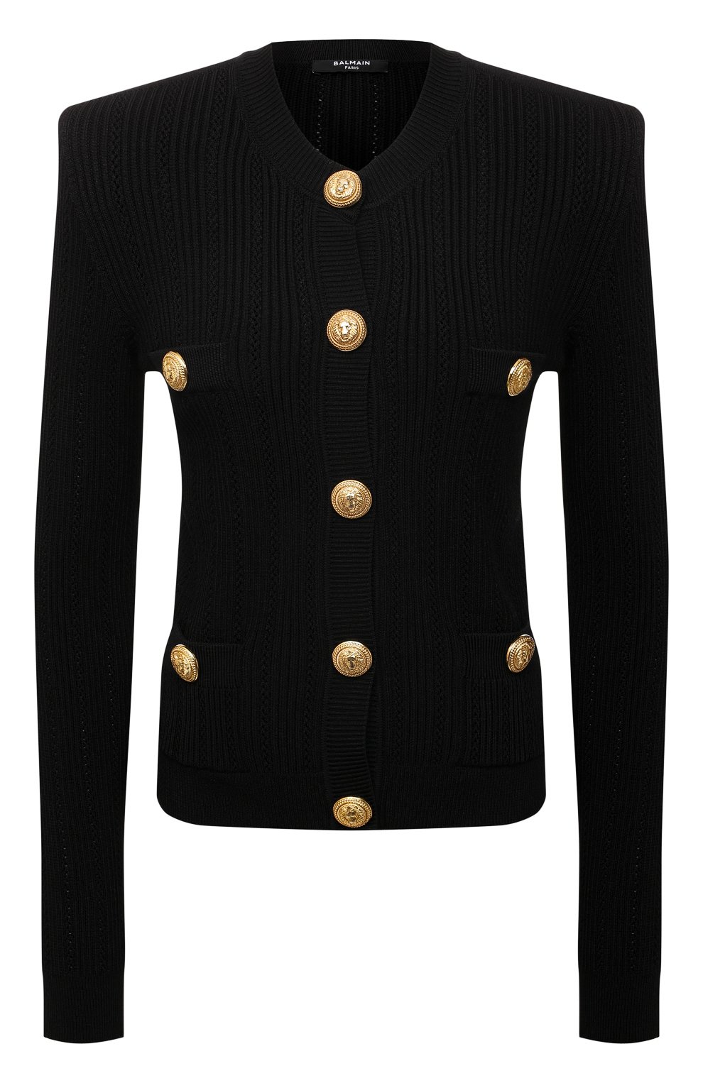 Кардиган из вискозы BALMAIN черного цвета по цене 166500 руб., арт. XF1KL005/KB39, фото 1 Кардиган из вискозы BALMAIN, арт. XF1KL005/KB39, фото 1