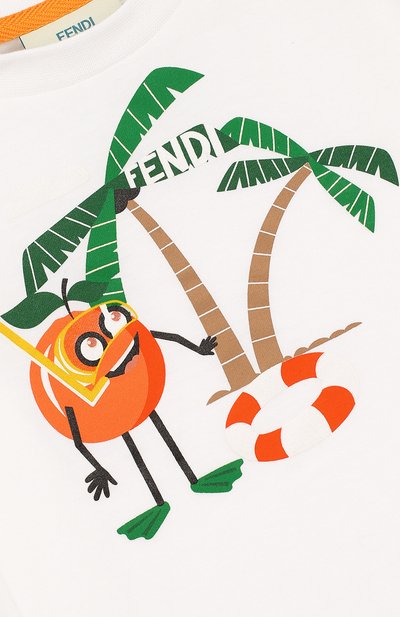 Хлопковая футболка с принтом FENDI, арт. JMI186/7AJ/2A-5A, фото 3