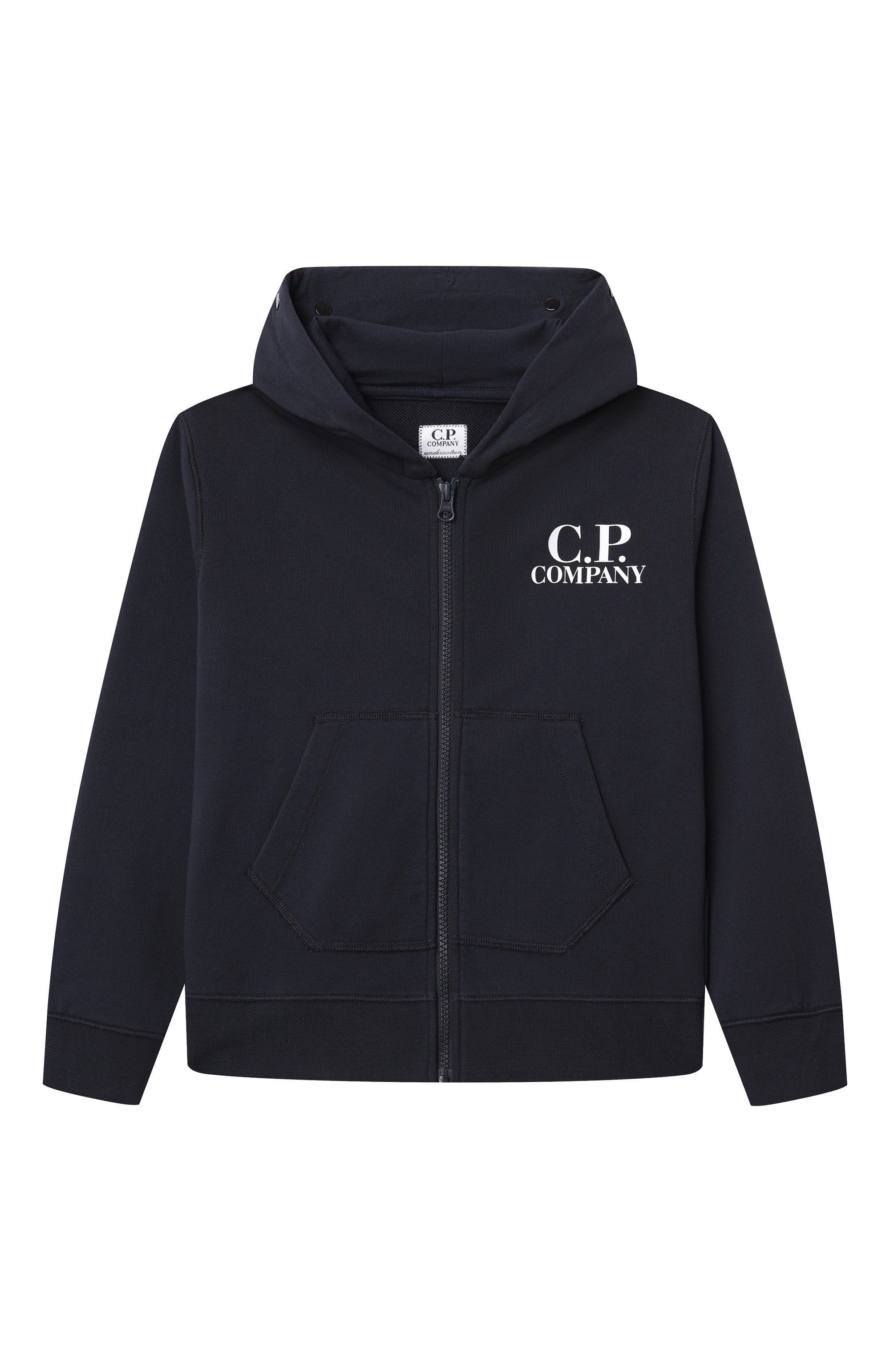 Хлопковая толстовка C.P. COMPANY темно-синего цвета по цене 22550 руб., арт. CNF009/LCA69/10-14, фото 1 Хлопковая толстовка C.P. COMPANY, арт. CNF009/LCA69/10-14, фото 1