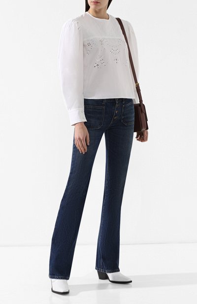 Хлопковая блузка ISABEL MARANT ETOILE белого цвета по цене 22800 руб., арт. HT1331-19P019E/W0NA, фото 2 Хлопковая блузка ISABEL MARANT ETOILE, арт. HT1331-19P019E/W0NA, фото 2