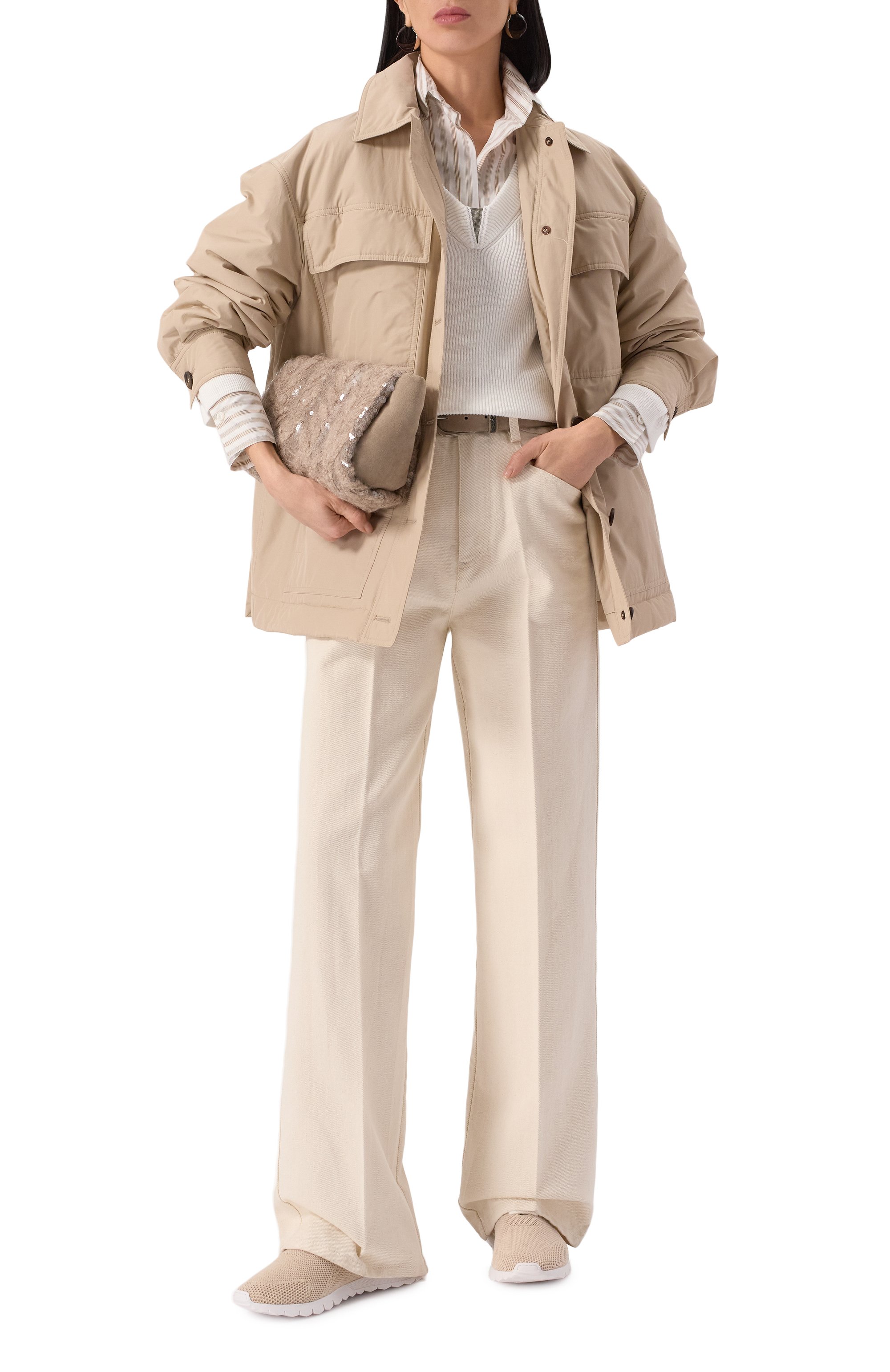 Хлопковый пуловер BRUNELLO CUCINELLI, арт. M19255002, фото 2