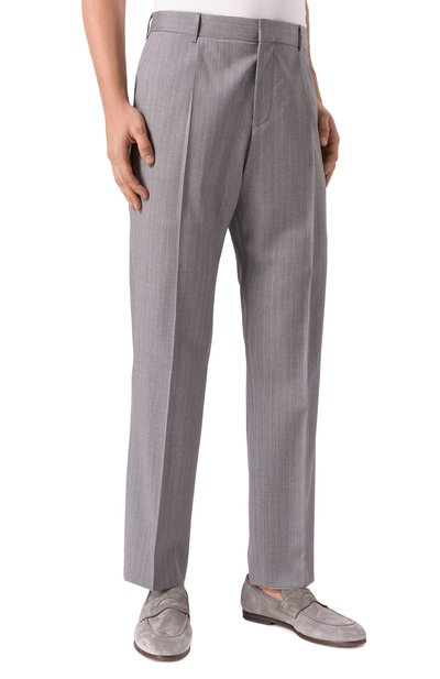 Шерстяные брюки BOSS серого цвета по цене 37300 руб., арт. 50534969, фото 3 Шерстяные брюки BOSS, арт. 50534969, фото 3