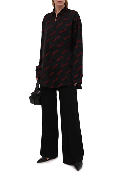 Рубашка из вискозы BALENCIAGA черного цвета по цене 158500 руб., арт. 658956/TK052, фото 2 Рубашка из вискозы BALENCIAGA, арт. 658956/TK052, фото 2