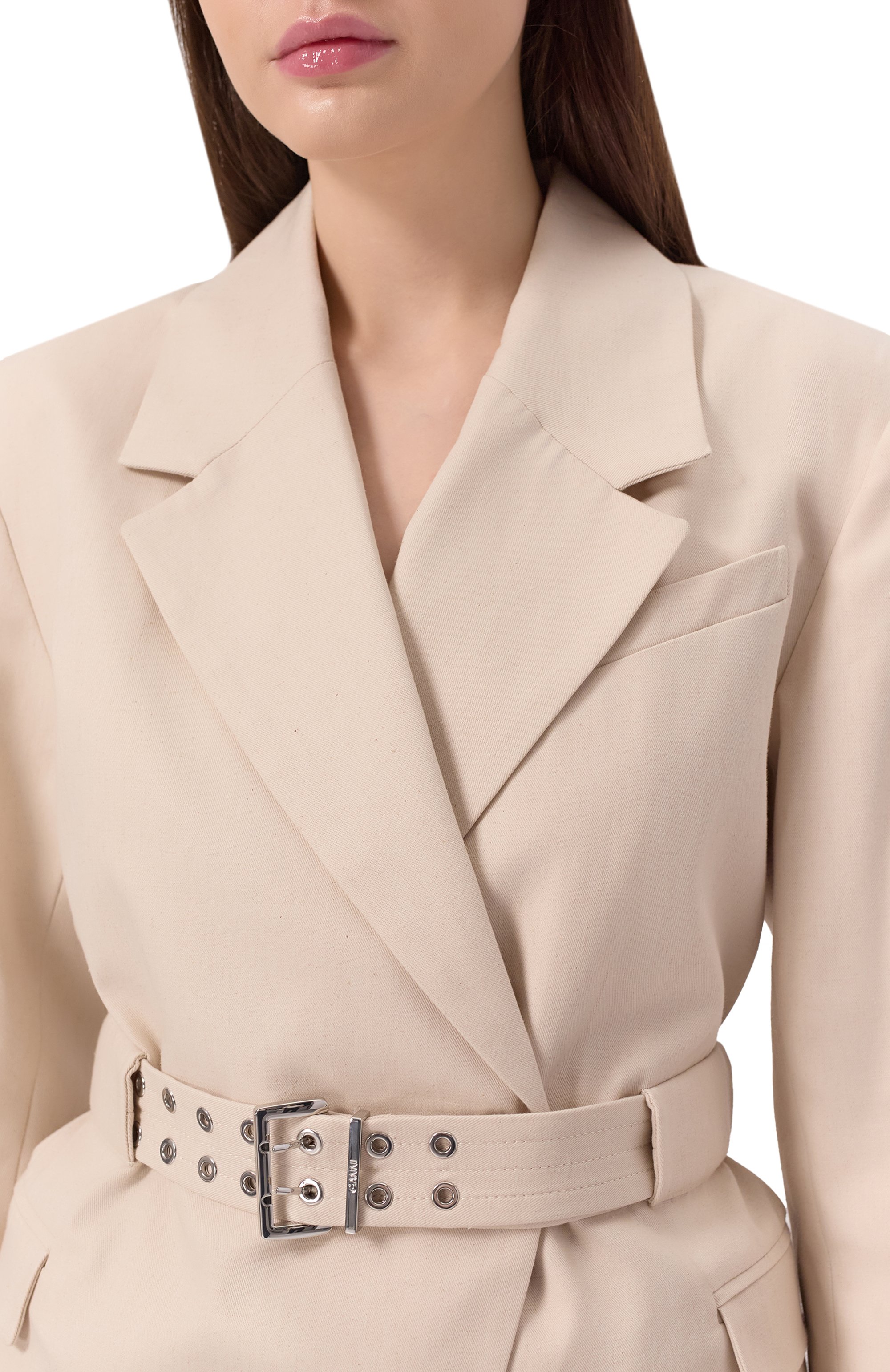 Жакет из хлопка и льна GANNI, арт. W0231/265, фото 5