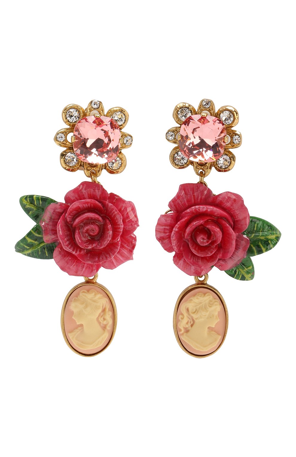 Серьги-клипсы с подвесками и отделкой кристаллами swarovski DOLCE & GABBANA, арт. WEK6R2/W1111, фото 1