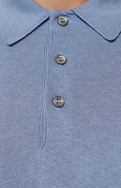 Шелковое поло GRAN SASSO голубого цвета по цене 34950 руб., арт. 43110/23503, фото 5 Шелковое поло GRAN SASSO, арт. 43110/23503, фото 5
