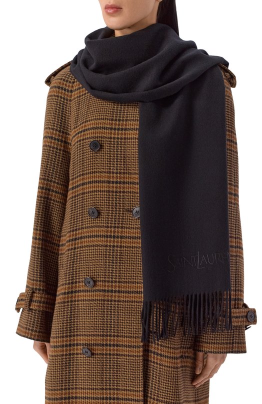 Кашемировый шарф Saint Laurent 748959/3Y201 Чёрный  748959/3Y201 Фото 2