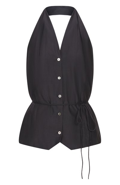 Женский топ из хлопка и шелка 12 STOREEZ, арт. 137108