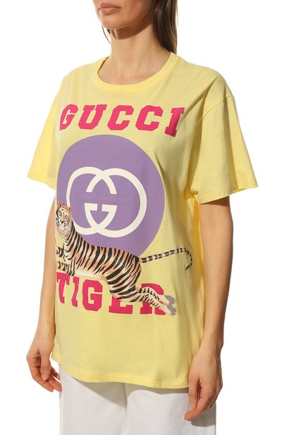 Хлопковая футболка GUCCI, арт. 615044/XJD37, фото 3