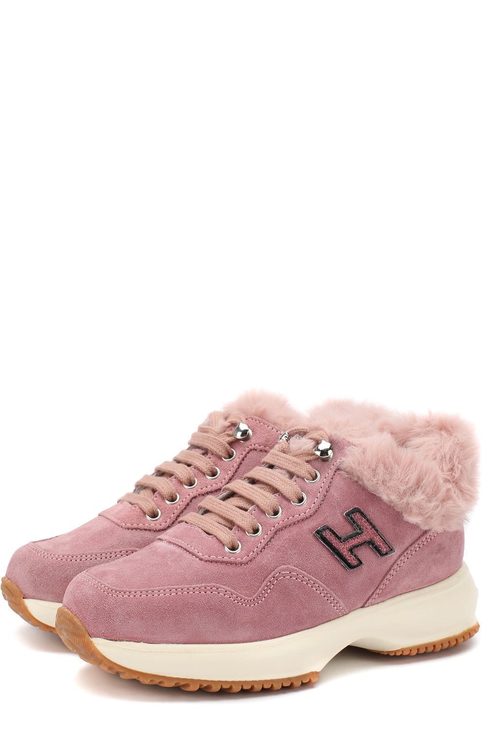 Замшевые кроссовки с меховой отделкой HOGAN, арт. HXC00N0J790JSD, фото 1