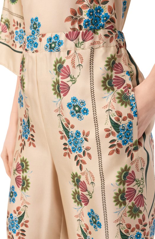 Шелковые брюки Weekend Max Mara WKDSNACK Бежевый  WKDSNACK Фото 5