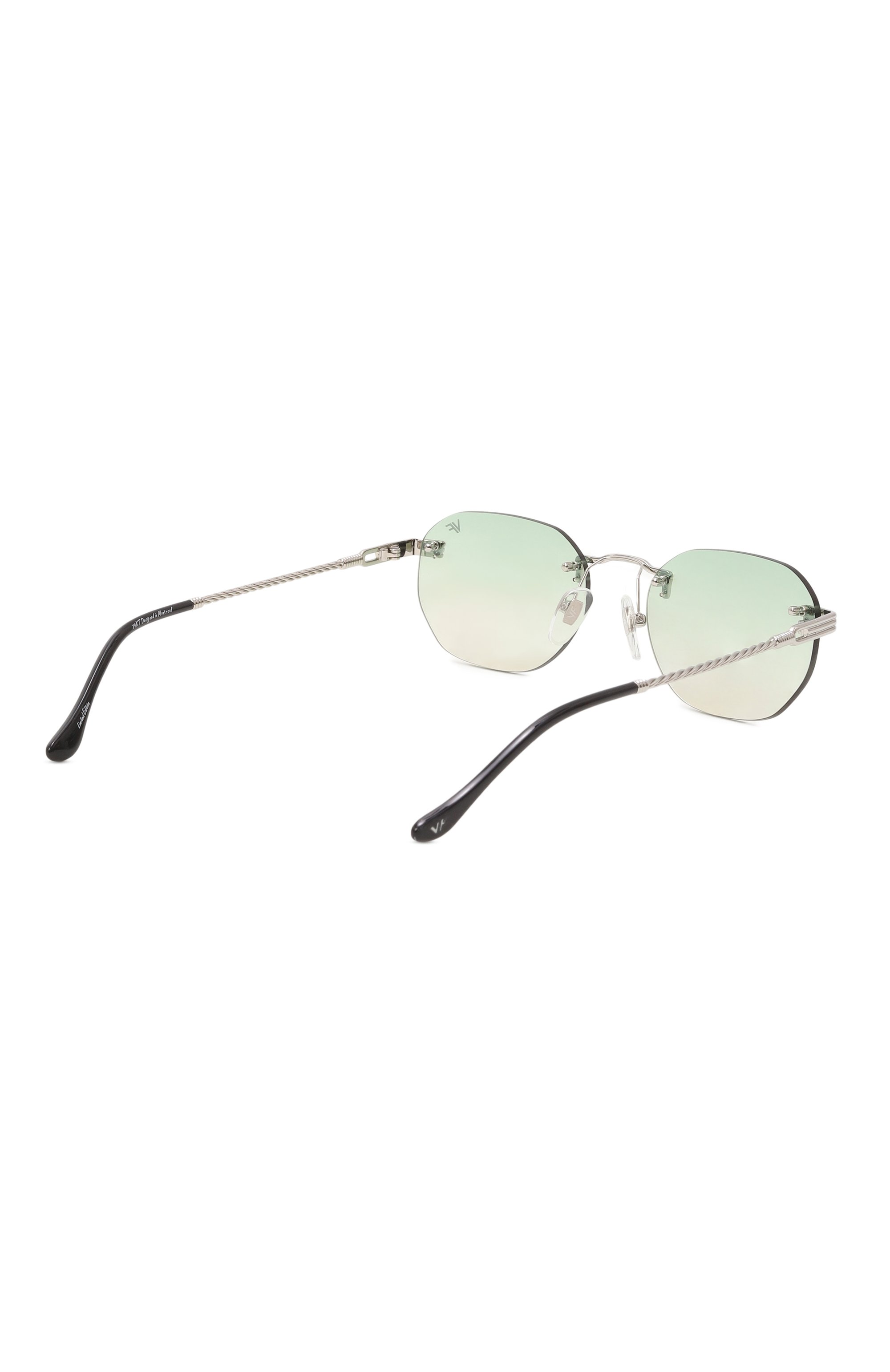 Солнцезащитные очки VINTAGE FRAMES, арт. DETR0IT PLAYER 24KT WHITE G0LD/P0WDER GREEN, фото 5