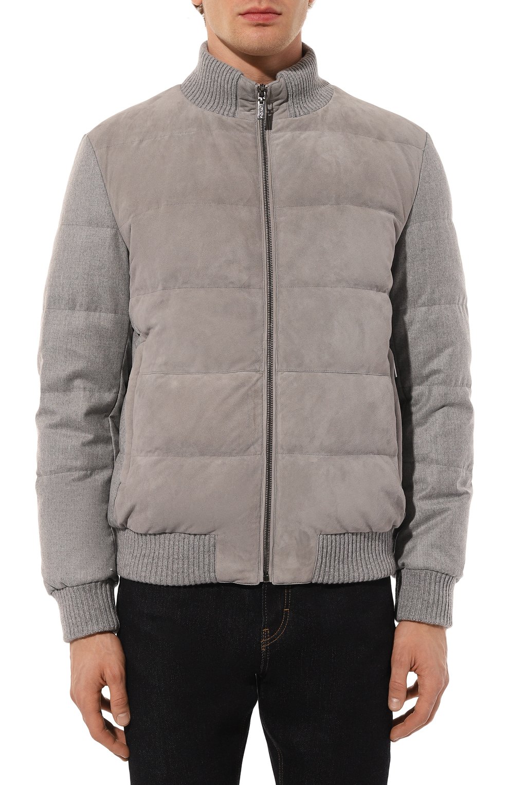 Утепленный бомбер GIMO'S серого цвета по цене 199500 руб., арт. 4W20.1.070.35F.634..NX, фото 3 Утепленный бомбер GIMO'S, арт. 4W20.1.070.35F.634..NX, фото 3