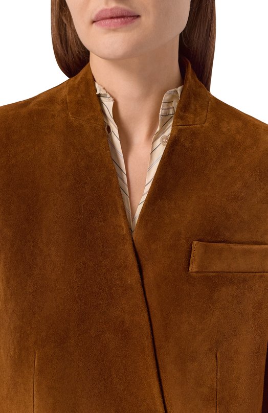 Замшевый жакет Addicted AS1004-1 Коричневый  AS1004-1 Фото 5