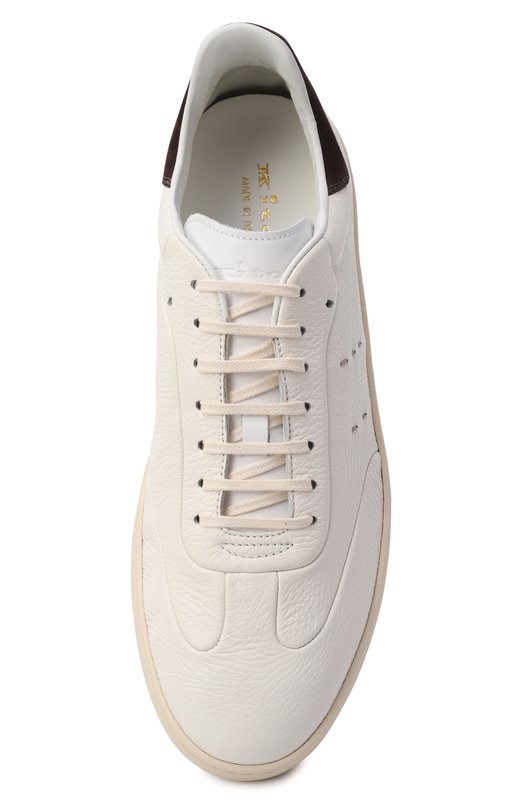 Кожаные кеды Kiton USSA415N01396 Белый  USSA415N01396 Фото 5